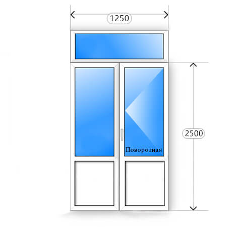 Схематичное изображение балконный блок 1250x2500